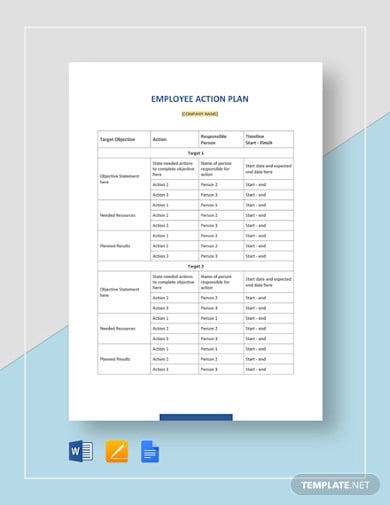 employee action plan templates