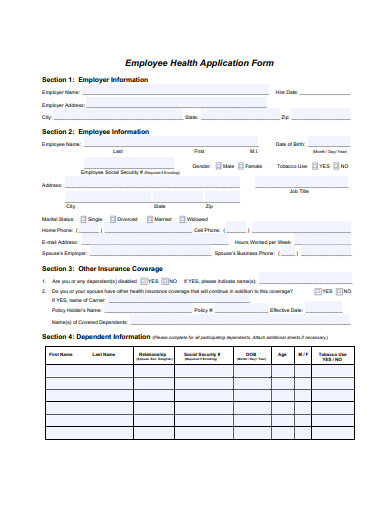 10+ Employee Application Form Templates in Word | Pages | PDF