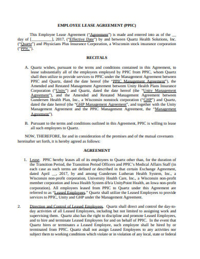 employee lease agreement template