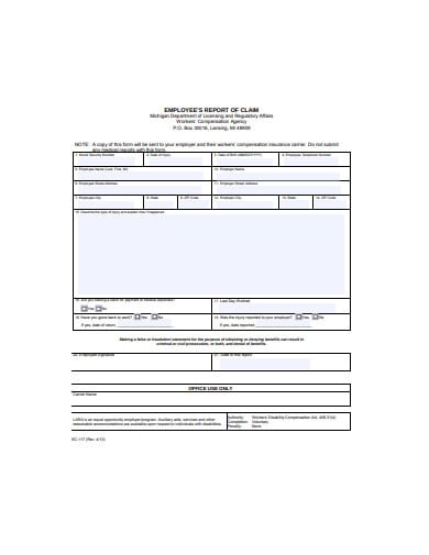 employee-report-of-claim-template