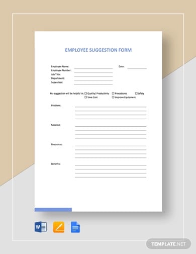 employee suggestion form template