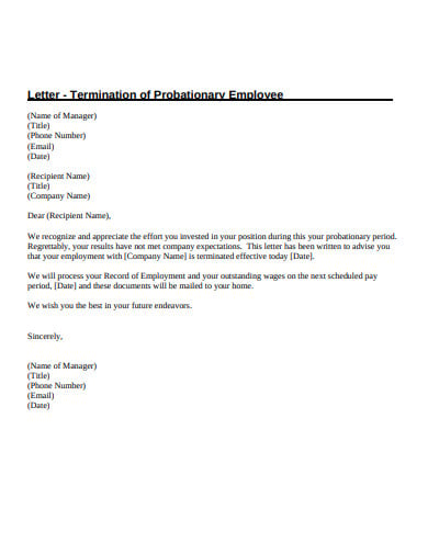 employee termination letter template