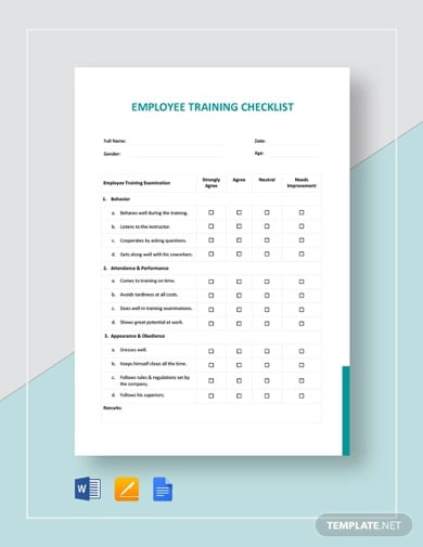 employee training checklist template1