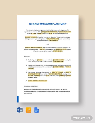 employment-agreement-executive-template