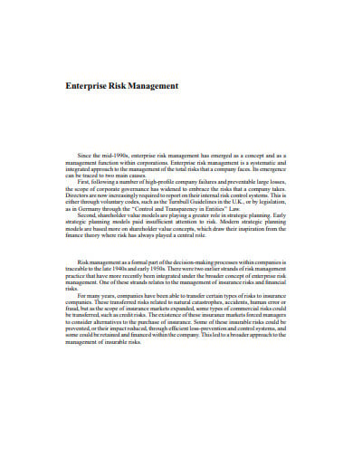 enterprise risk management template