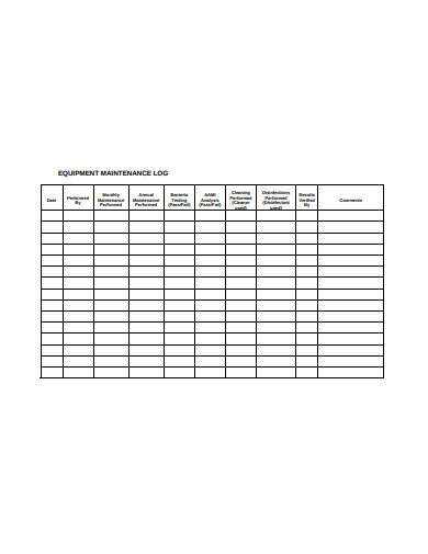 FREE 21+ Maintenance Log Templates in Google Docs | MS Word | Pages | PDF