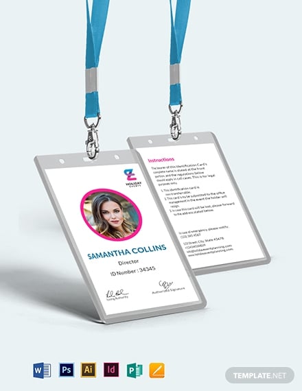 event planner id card template