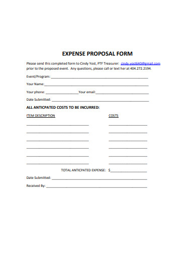 3+ Expense Proposal Templates in PDF