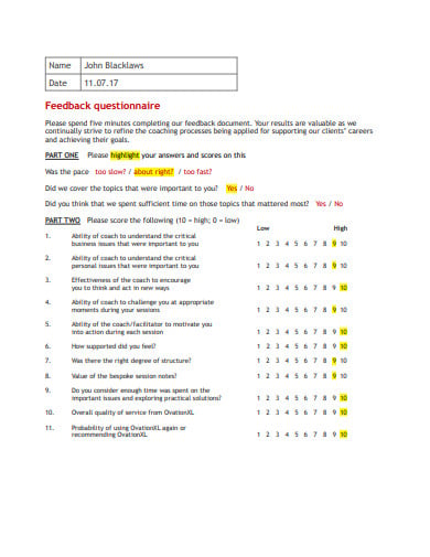 feedback-questionnaire-template