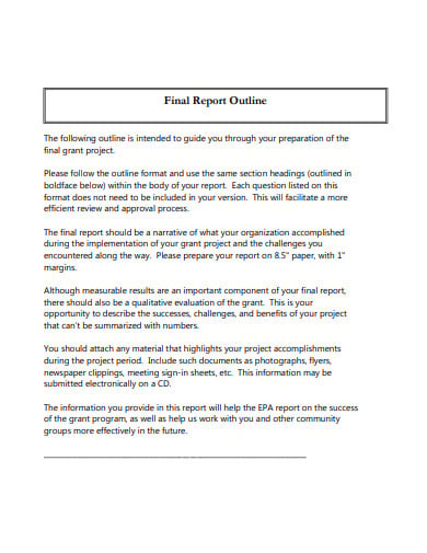 final report outline template