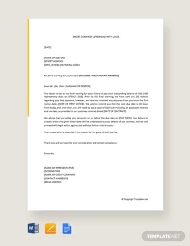 final warning letter before legal action template
