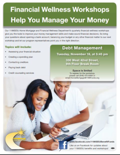financial wellness workshop flyer template