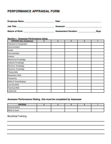 formal-appraisal-form-template