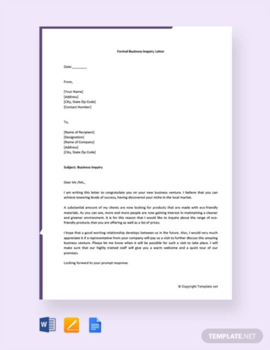 12+ Inquiry Letter Templates in Google Docs | Word | Pages | PDF