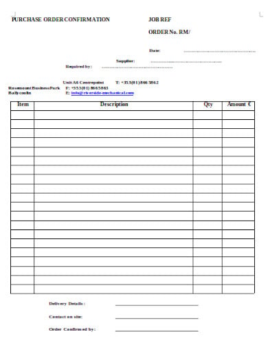 4+ Purchase Order Confirmation Templates in Google Docs | XLS | Pages ...
