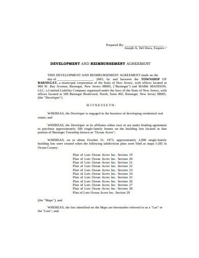 formal reimbursement agreement template