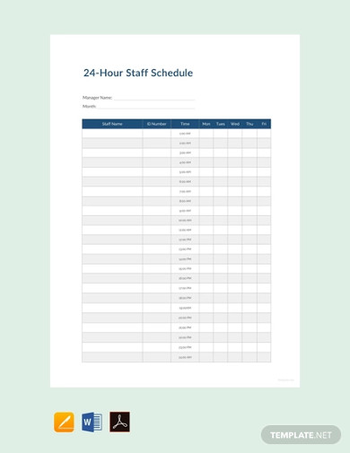 free 24 hour staff schedule