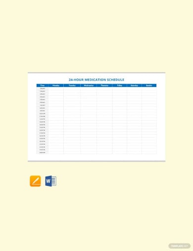 free 24 hour medication schedule template