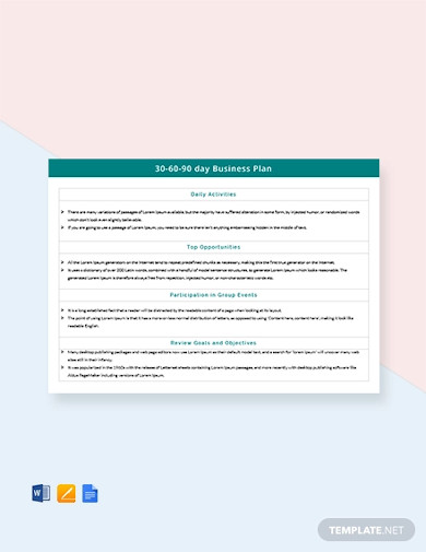 free 30 60 90 day business plan template2