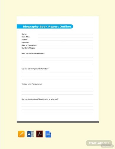 free biography book report outline template1