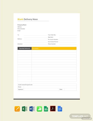 free blank delivery note template