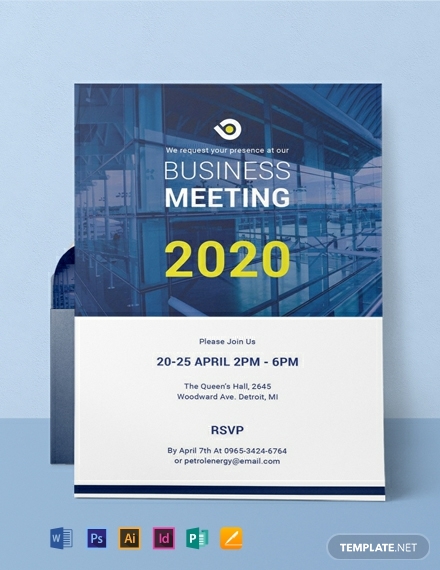 free business meeting invitation template 440x570