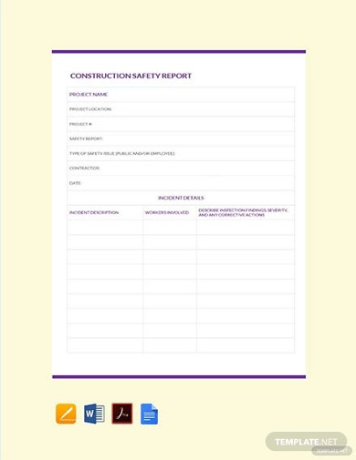 free construction safety report template