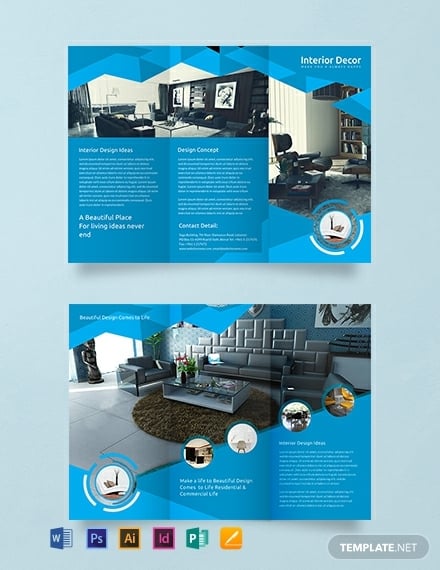 free creative interior decor brochure template 440x570