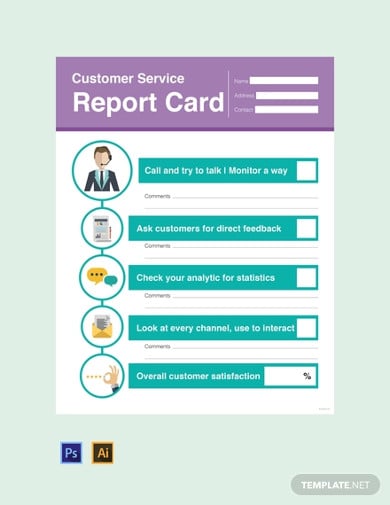 free-customer-service-report-card-template