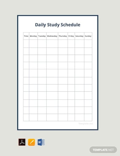 free daily study schedule template