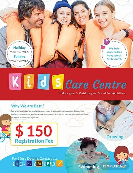 free day care center flyer template