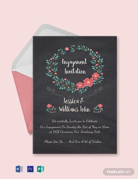 free engagement invitation card template 440x570