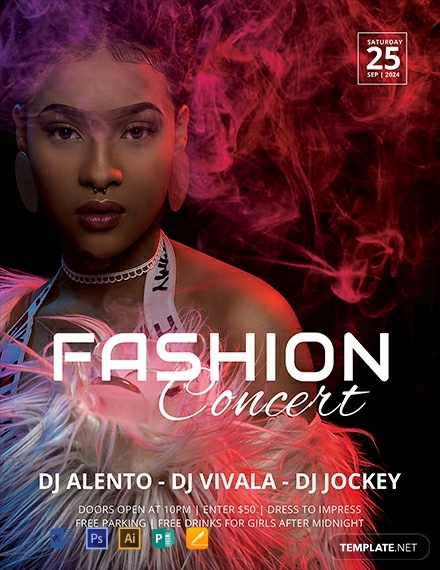 free fashion concert flyer template 440x570