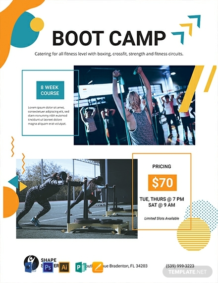 free fitness boot camp flyer template 440x570