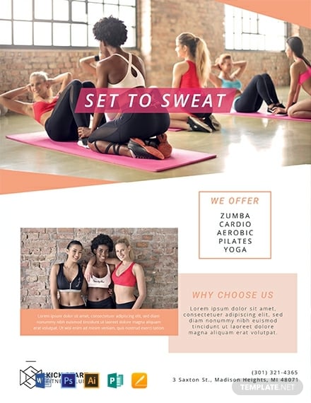 free fitness health club flyer template 440x570 1