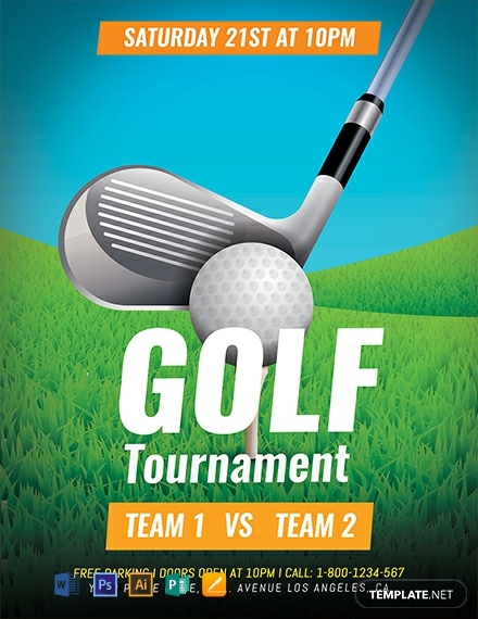 free golf tournament flyer template 440x570