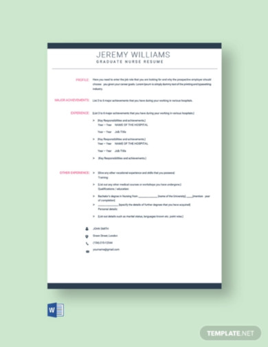 free graduate nurse resume template