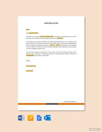 7+ Greeting Letter Templates in Google Docs | Word | Pages | PDF