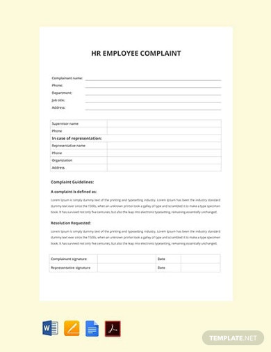 free hr employee complaint form1