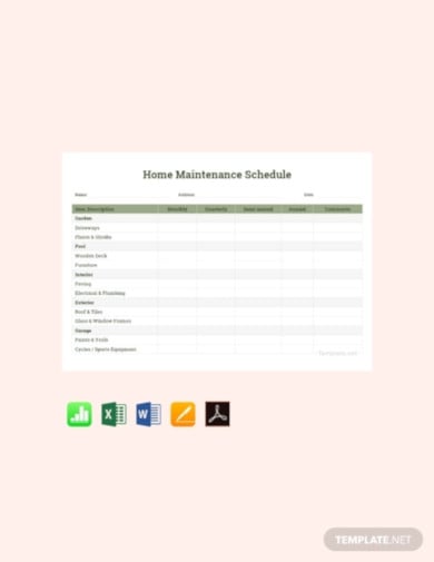 free home maintenance schedule template
