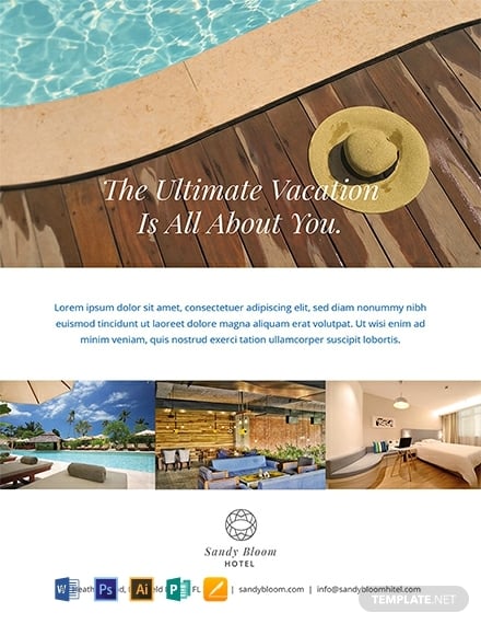 free hotel promotional flyer template 440x570