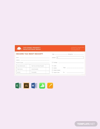 free income tax rent receipt template