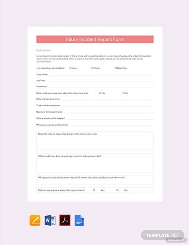 free-injury-incident-report-form-template