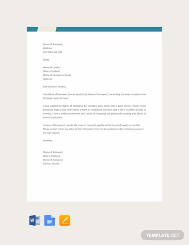 free loan request letter template