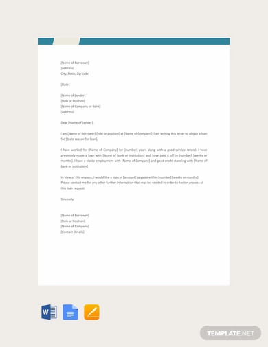 5+ Loan Request Letter Templates in Google Docs | Word | Pages | PDF