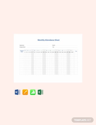 free monthly attendance sheet template
