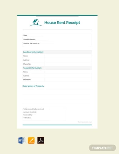 free monthly house rent receipt template