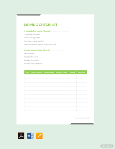 free moving checklist template