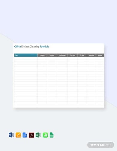 free office kitchen cleaning schedule template