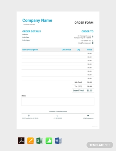 free order form sample